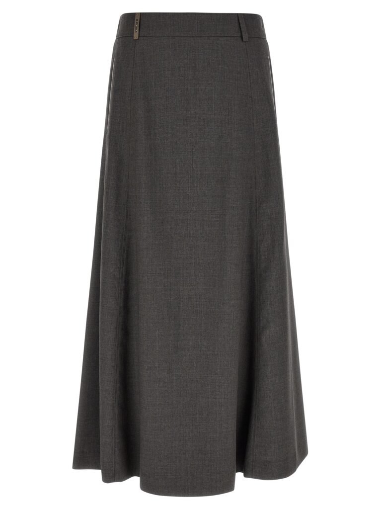 Flared skirt with loops