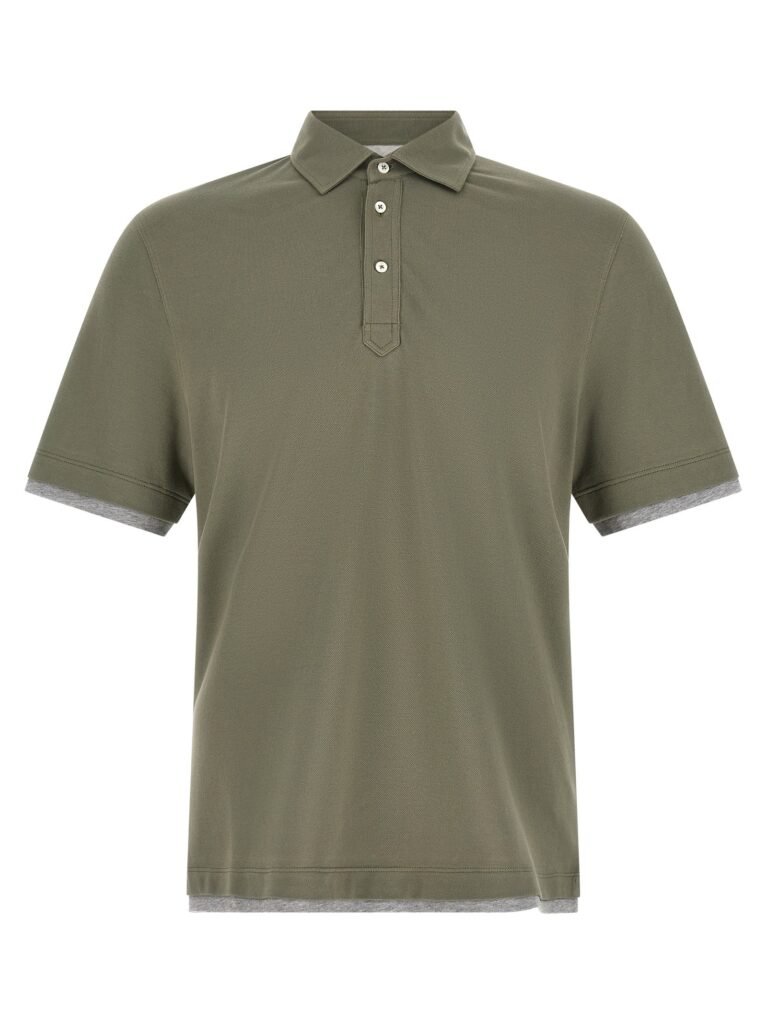 Faux Layering' polo shirt