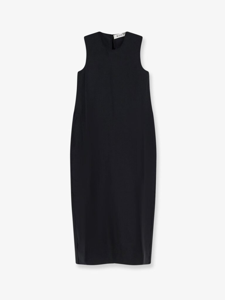 Hourglass linen and silk blend long dress