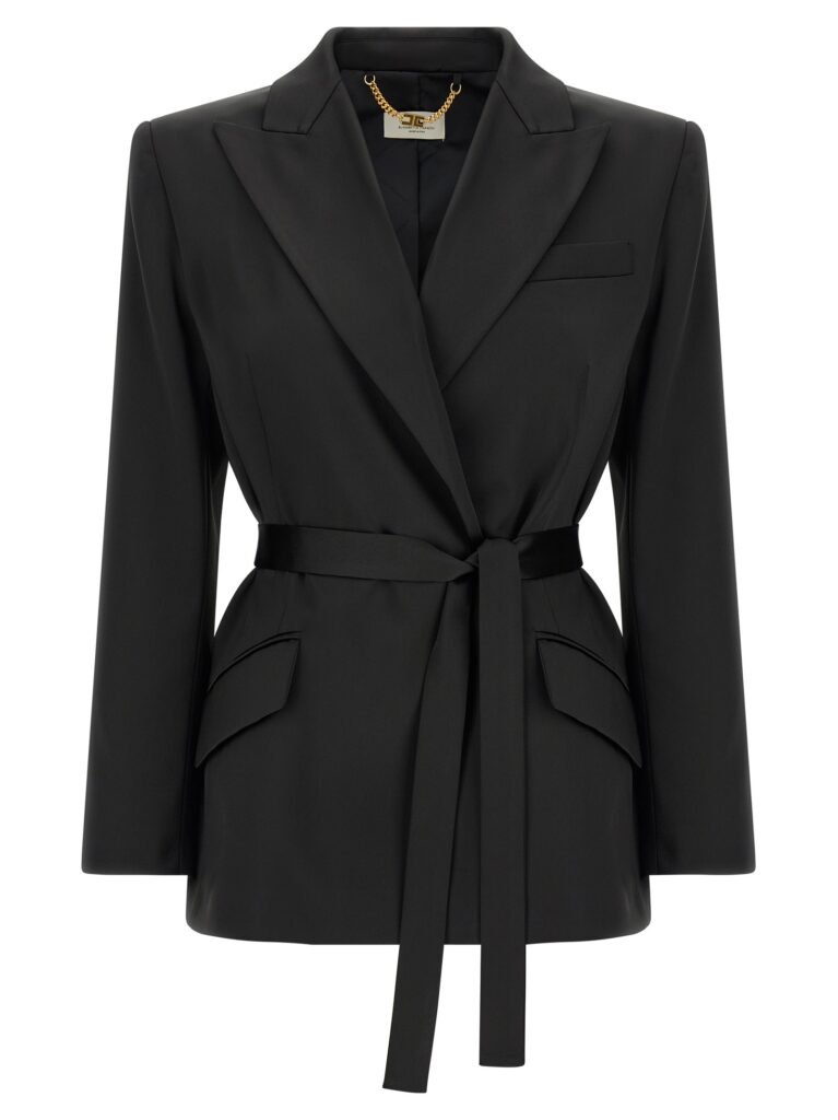 Stretch satin blazer