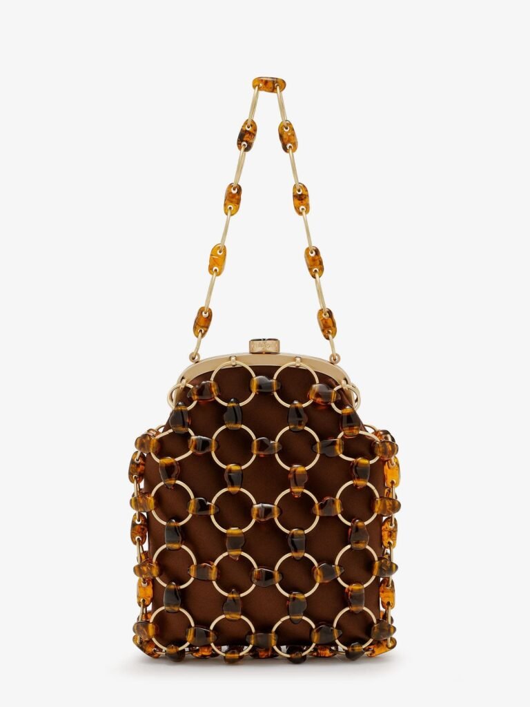 Brielle Wristlet leather handbag with all-over pearl detail