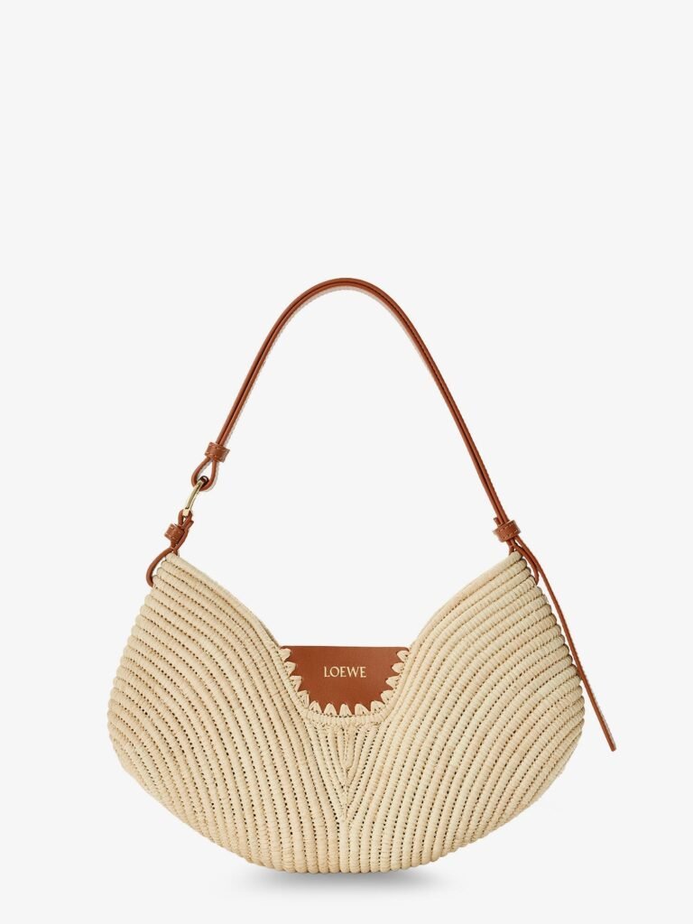 Paula's Ibiza-Swing leather and raffia shoulder bag
