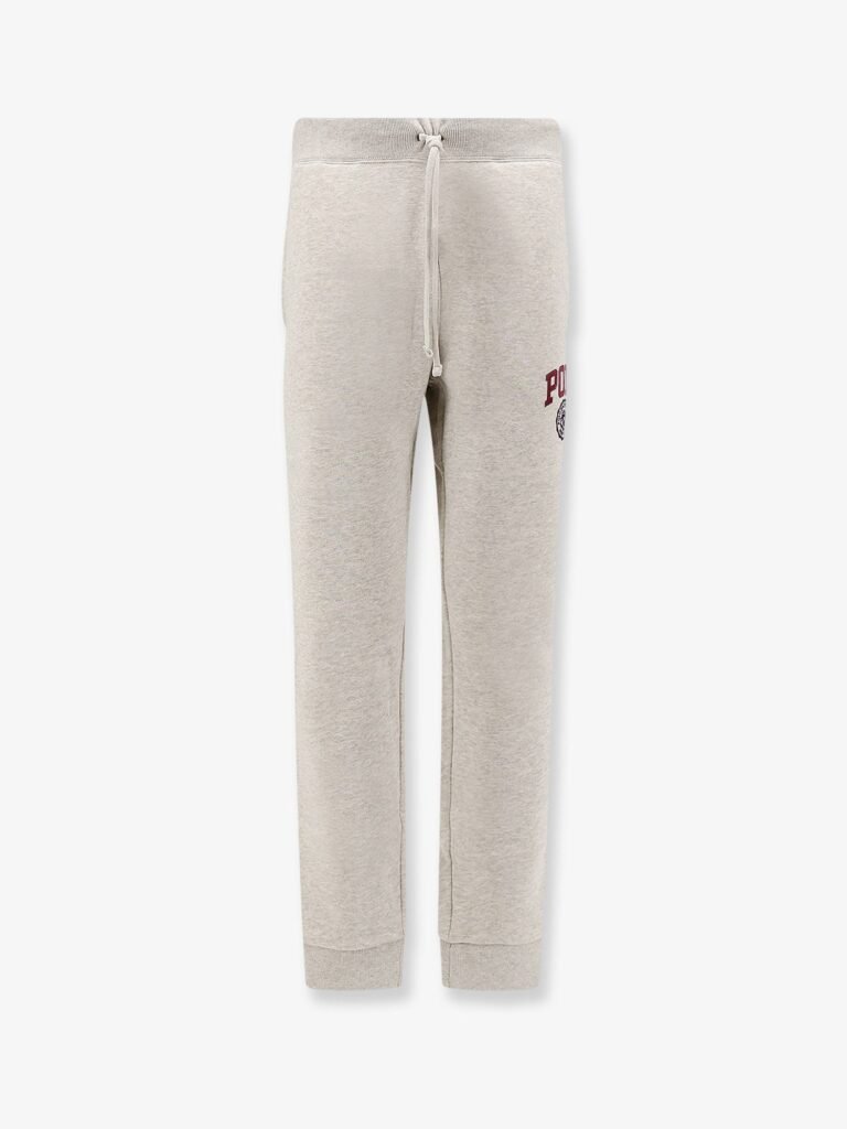 Cotton blend jogging trousers with side logo print