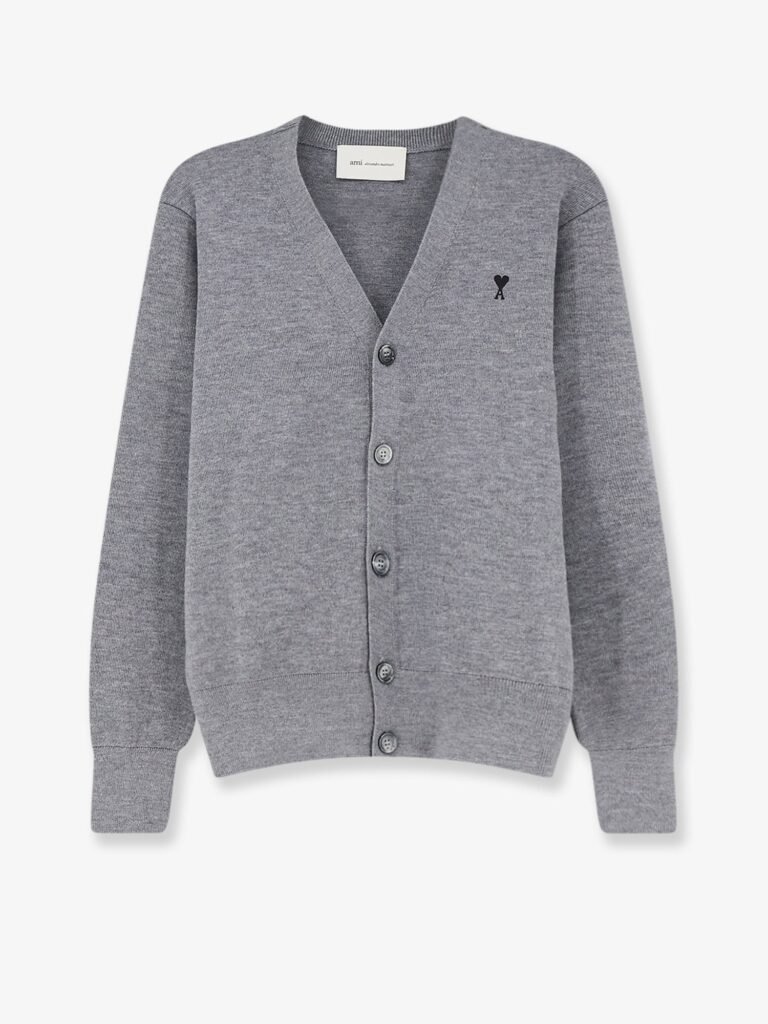 Wool cardigan with iconic embroidery