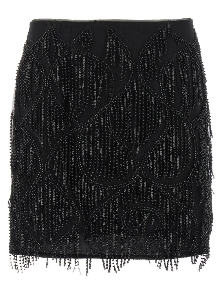 Beaded fringed skirt