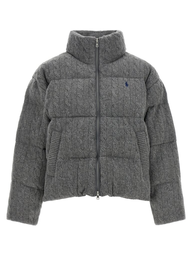Knitted braided down jacket