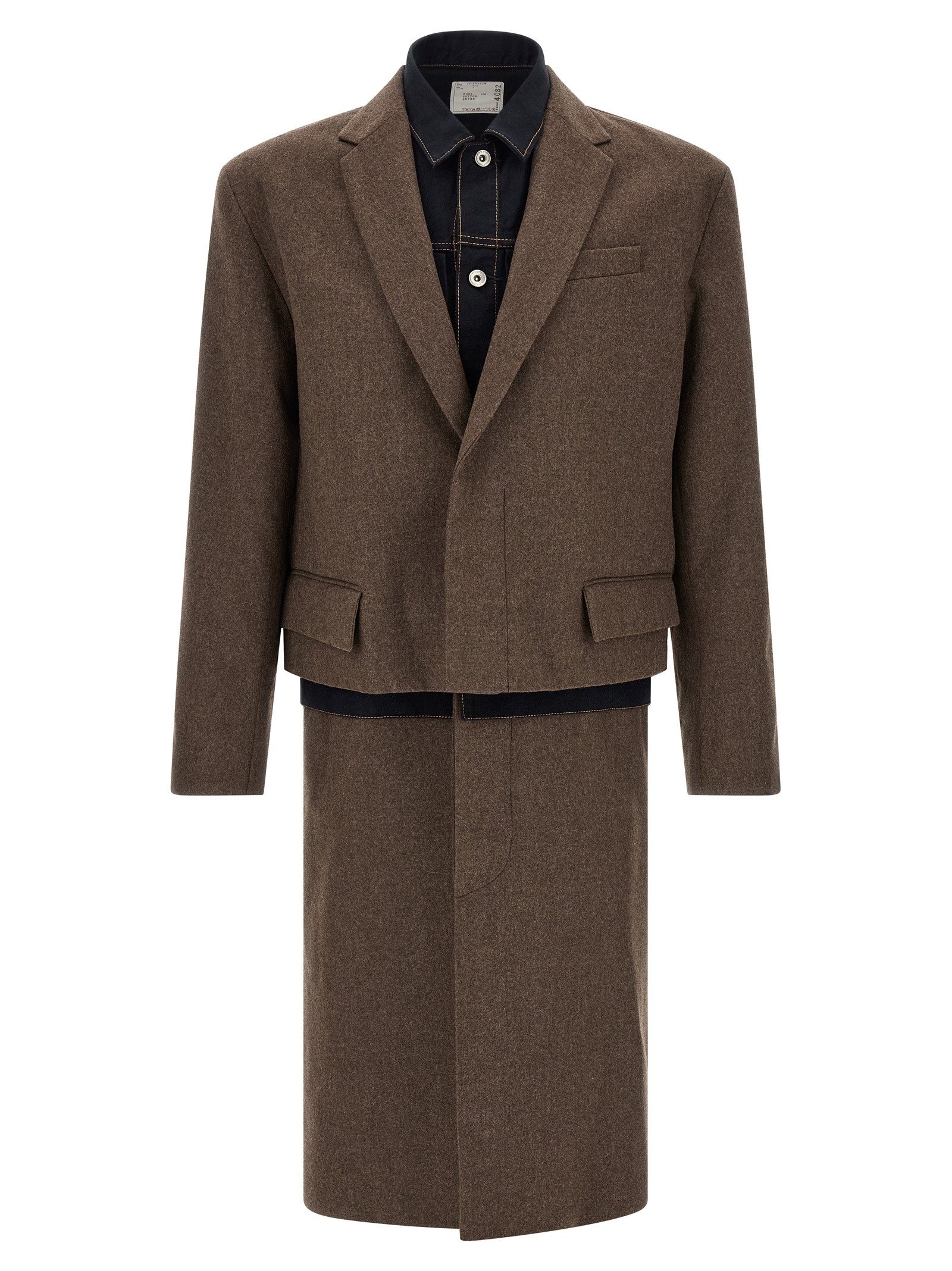 Wool Flannel x Denim Coat' coat