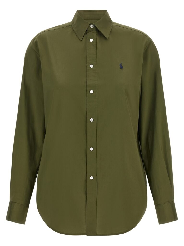 Logo embroidery cotton shirt