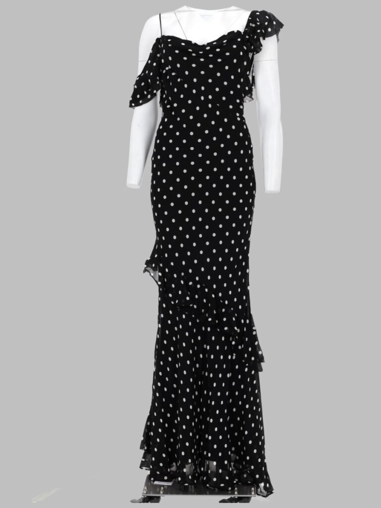 ABITO LUNGO IN GEORGETTE A POIS
