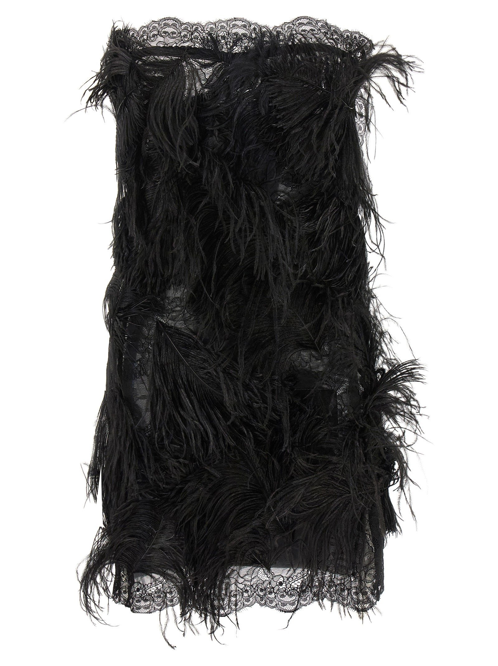 Lace and feather dress