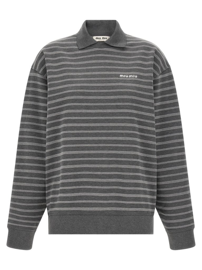 Striped Collared Sweatshirt