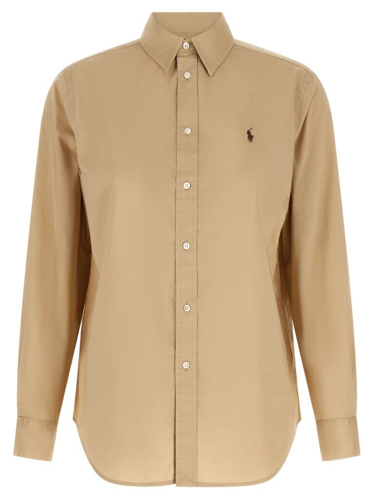 Logo embroidery cotton shirt