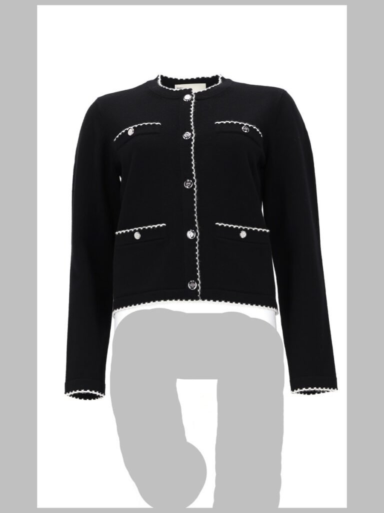 CARDIGAN "KENDRA" IN LANA CON BORDI SMERLATI