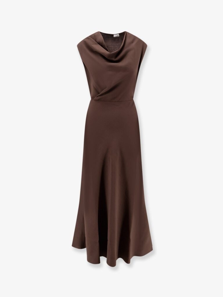 Flared Twill Fluid virgin wool dress
