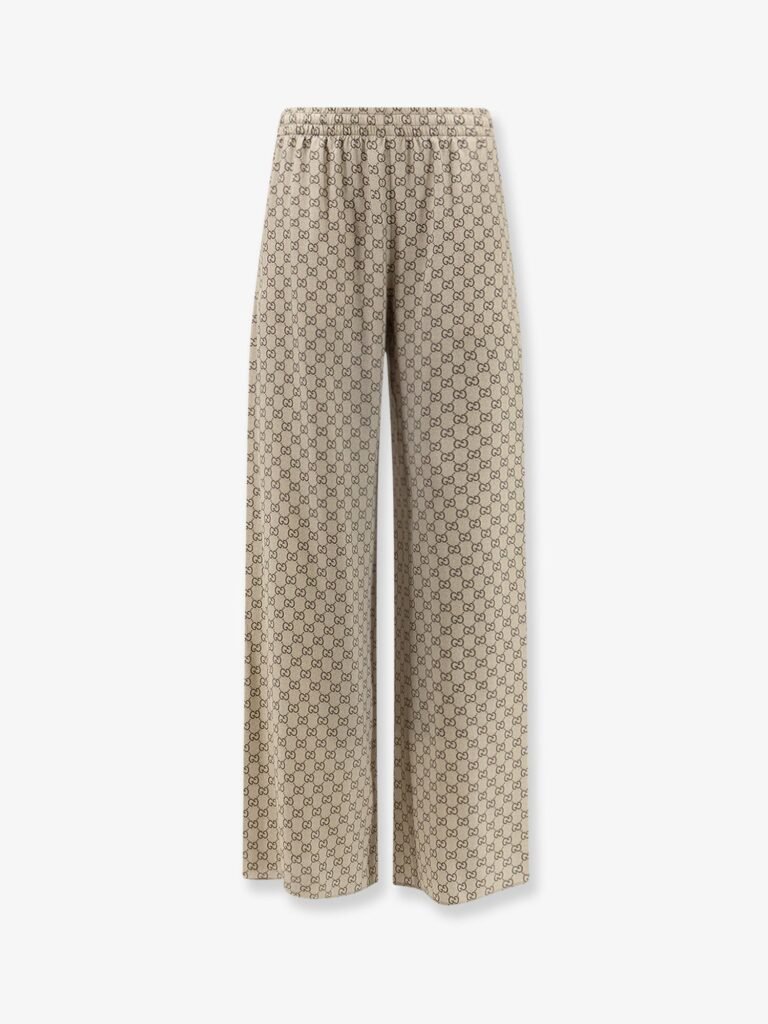 Gucci Primavera silk trousers with GG print