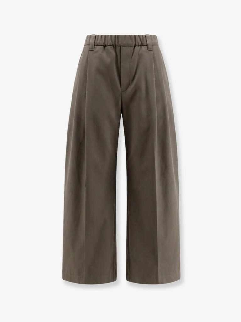 Cotton trousers with elastic and Monili detail
