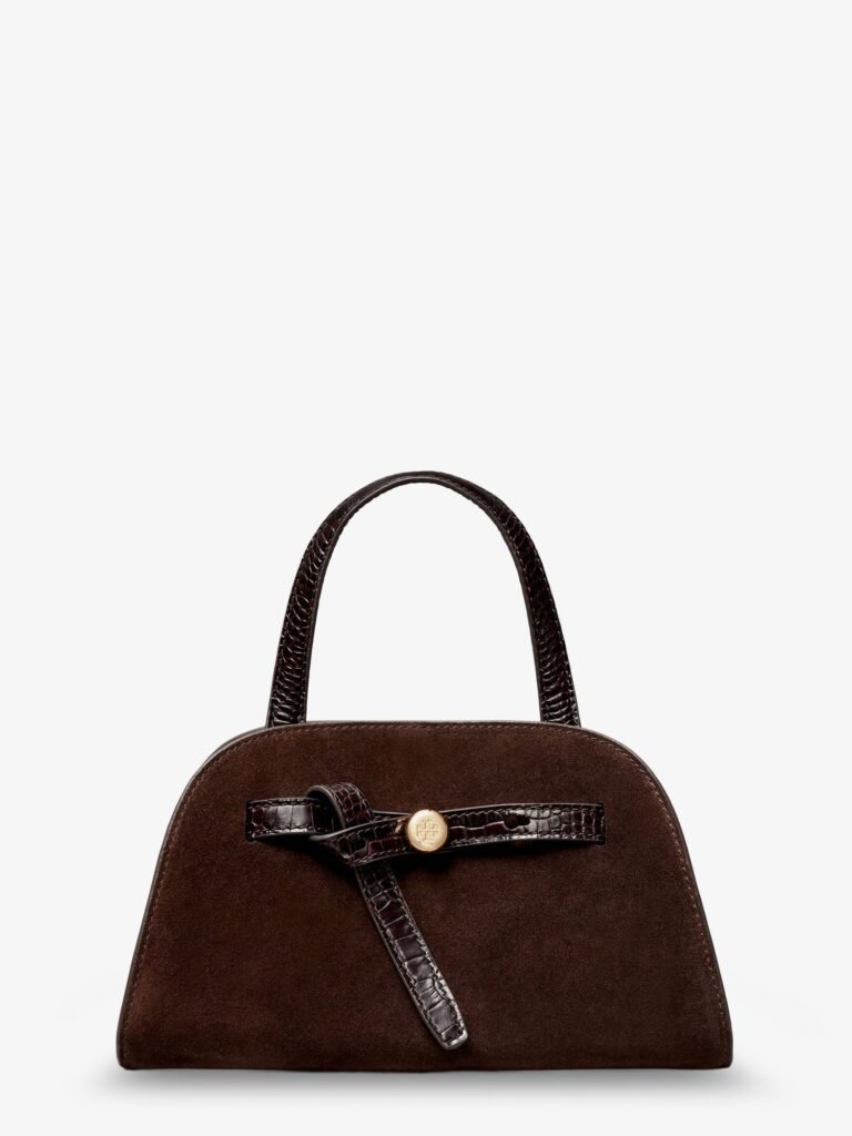 Romy Small suede satchel bag with shoulder strap
