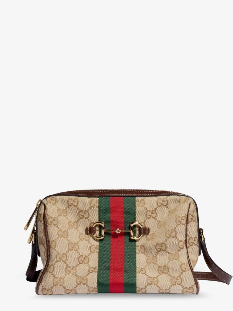 Camera bag GG fabric crossbody bag with metal Horsebit