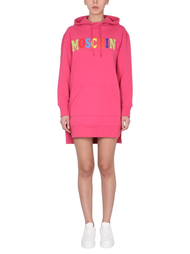 DRESS WITH MULTICOLOR FLOCKED LOGO