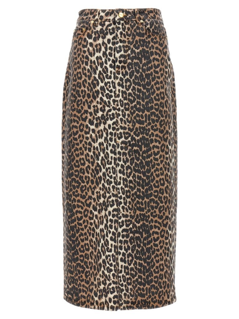 Animal print long skirt