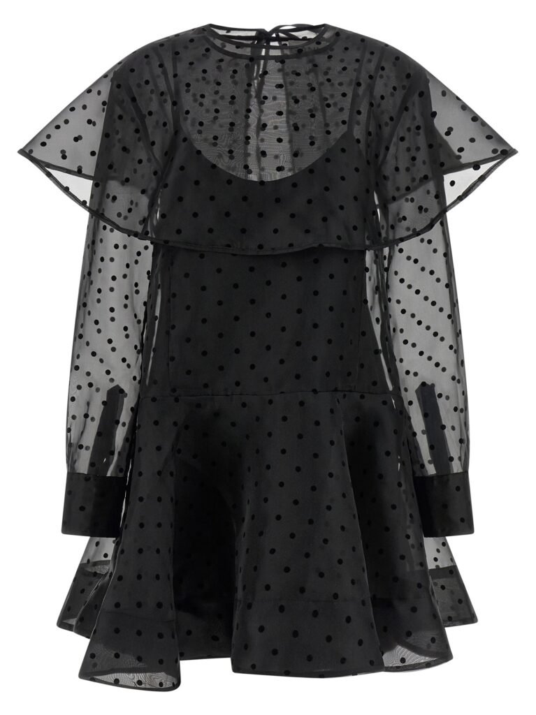Black Organza Circle Collar' dress