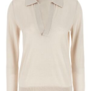 Cashmere and silk polo shirt