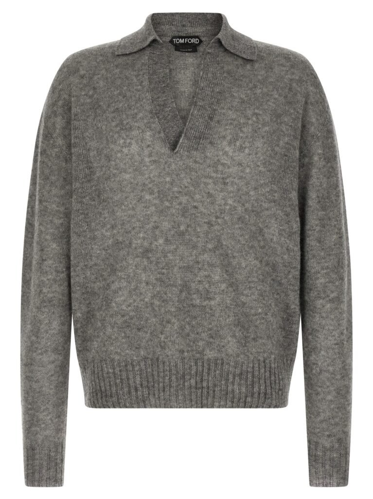 Cashmere and silk polo shirt