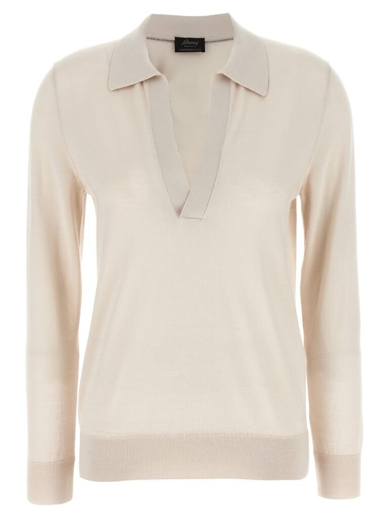 Cashmere and silk polo shirt