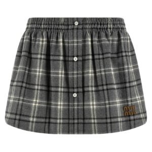 Check flannel skirt