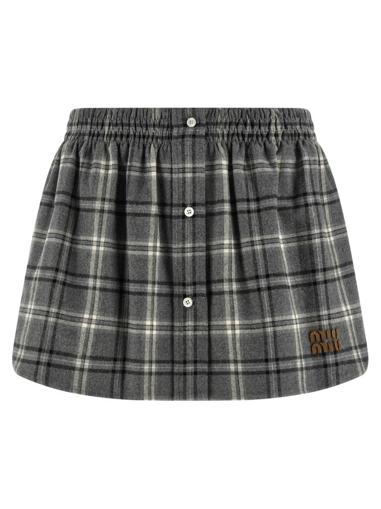 Check flannel skirt