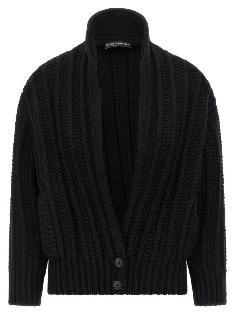 Coarse wool cardigan