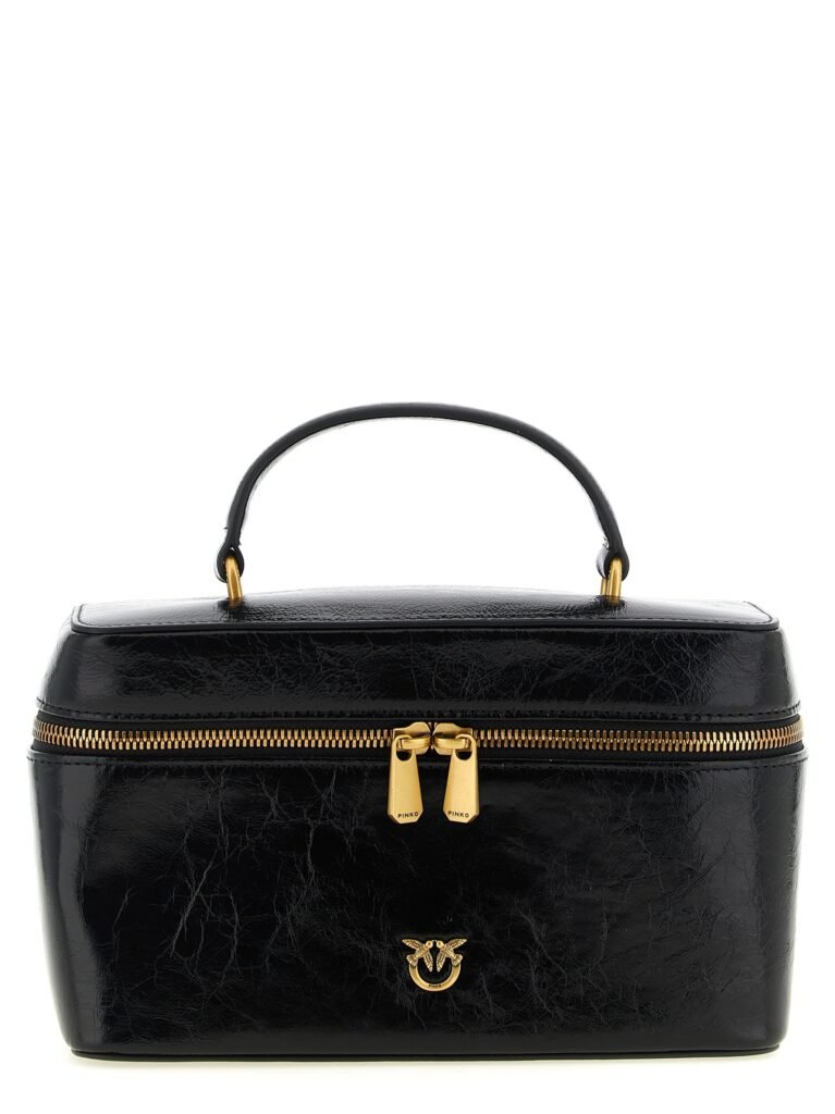 Crumpled effect leather handbag