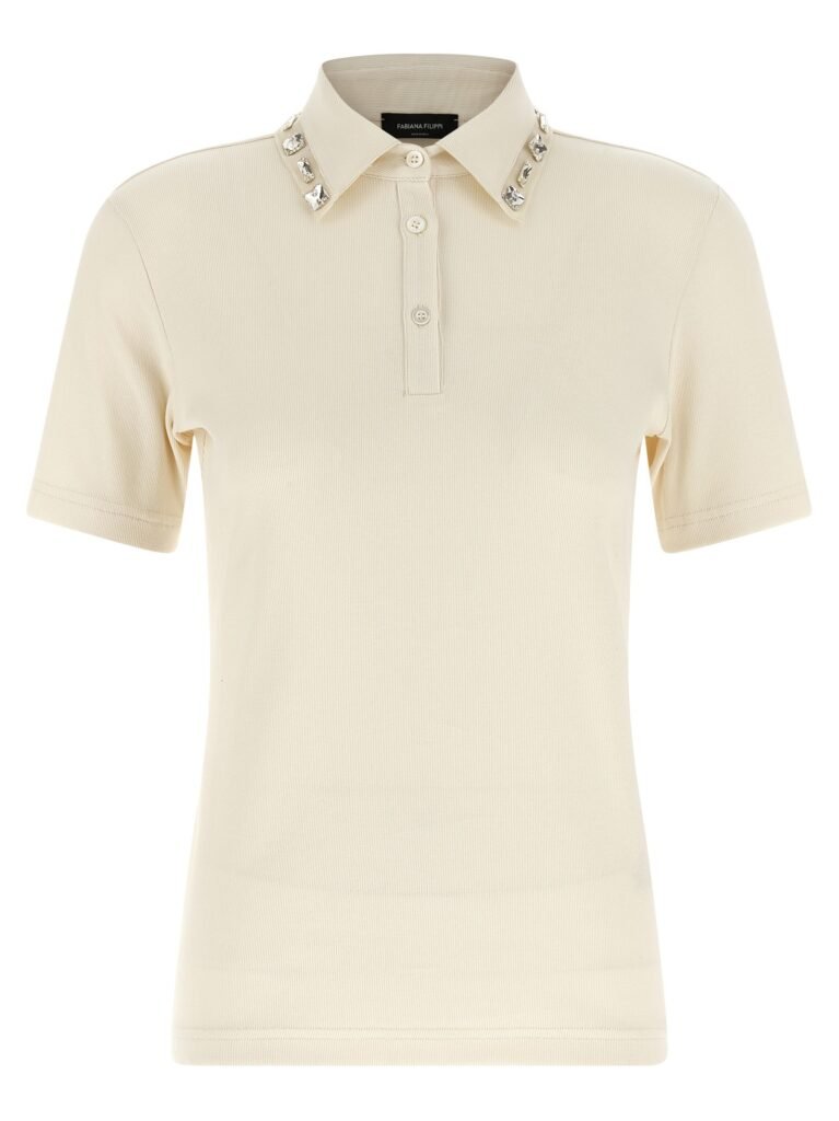 Crystal collar polo shirt