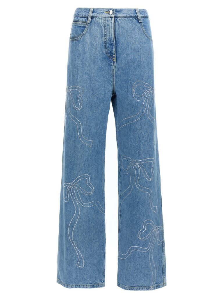Crystal ribbon hot fix' jeans
