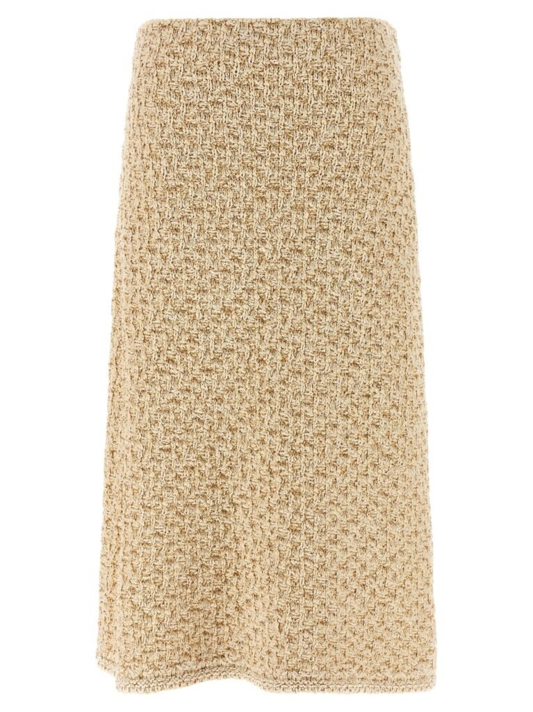 Denim-effect tweed skirt