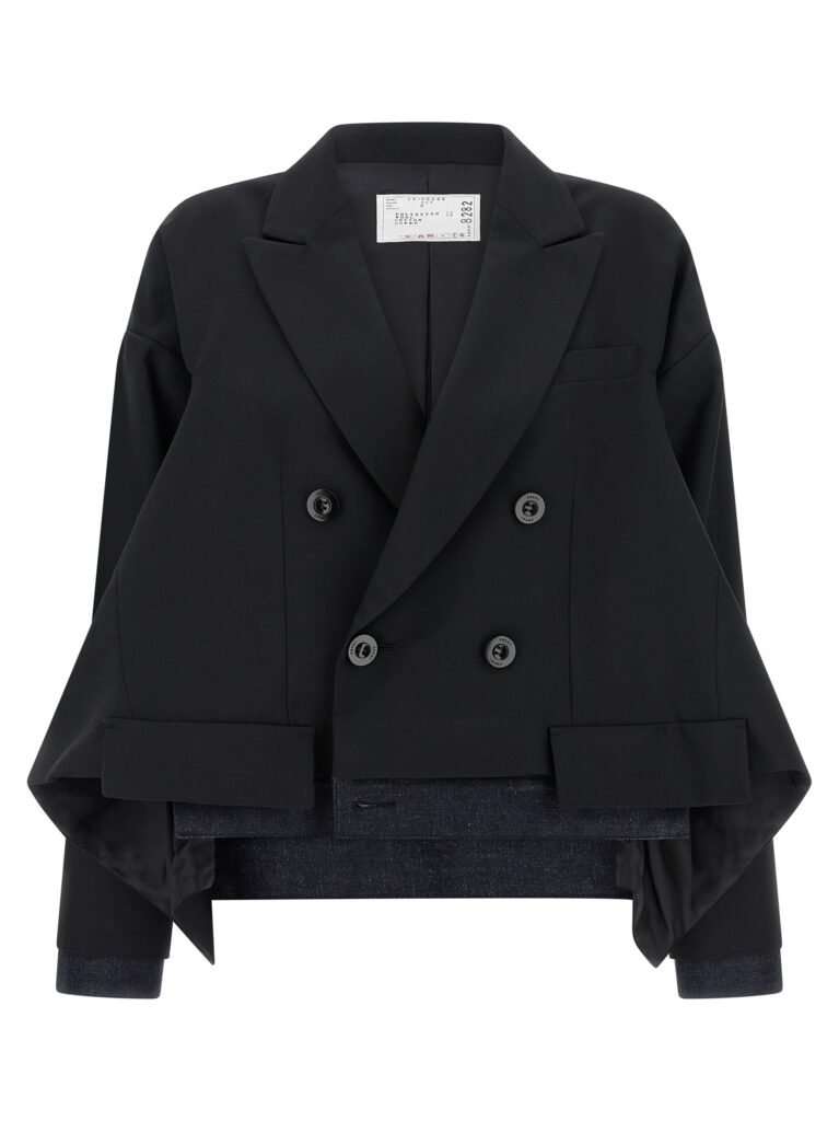 Denim insert blazer