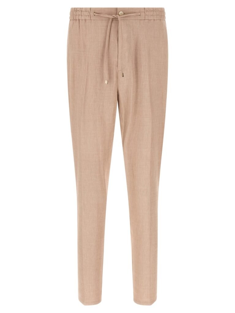 Flamed linen joggers