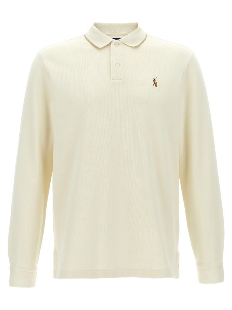 Fleece cotton polo shirt