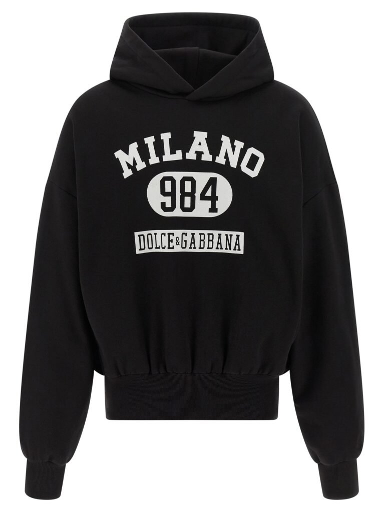 Flocked print hoodie