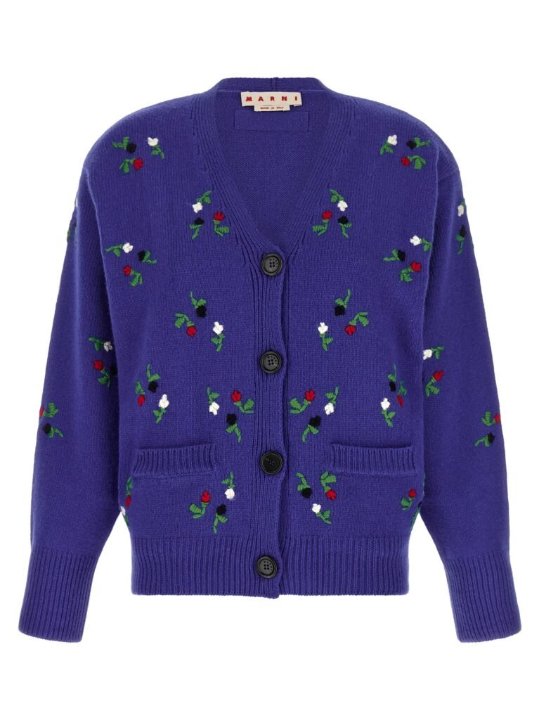 Floral embroidery cardigan