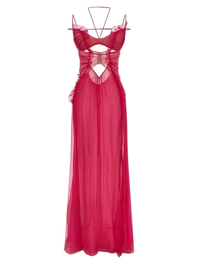 Frilled Gown With Cutouts' dress