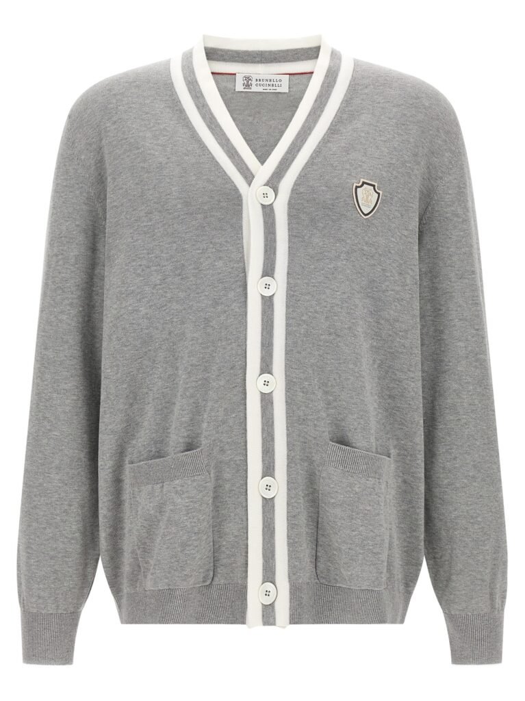 Heraldic logo cardigan