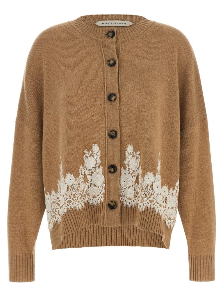 Lace insert cardigan