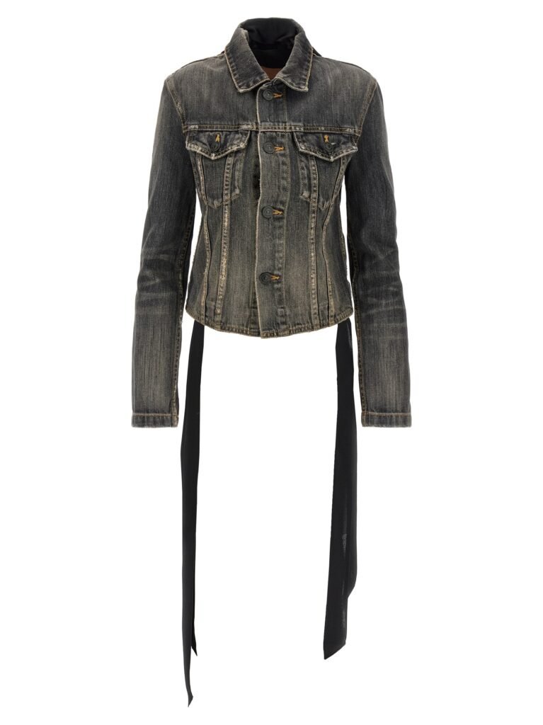 'Lace Up' denim jacket