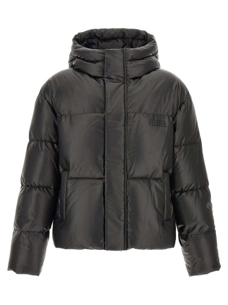 Lacquered finish down jacket