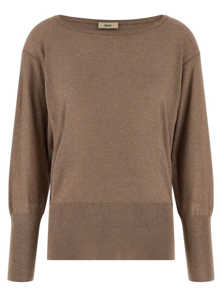 Lamé and sequin yarn sweater