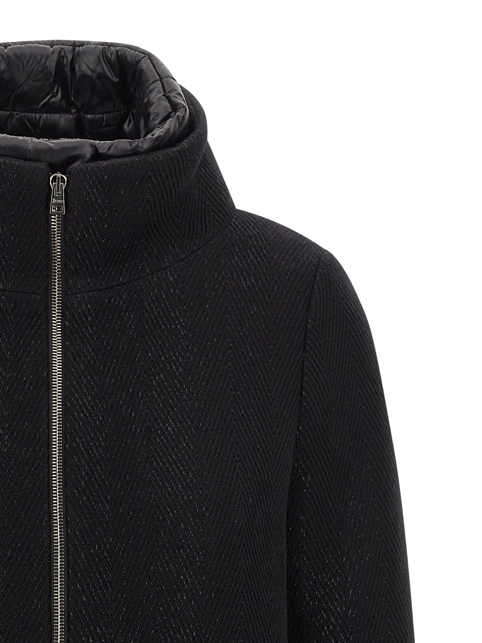 Lamé thread and wool coat - Image 3