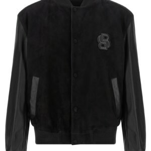 Leather bomber jacket
