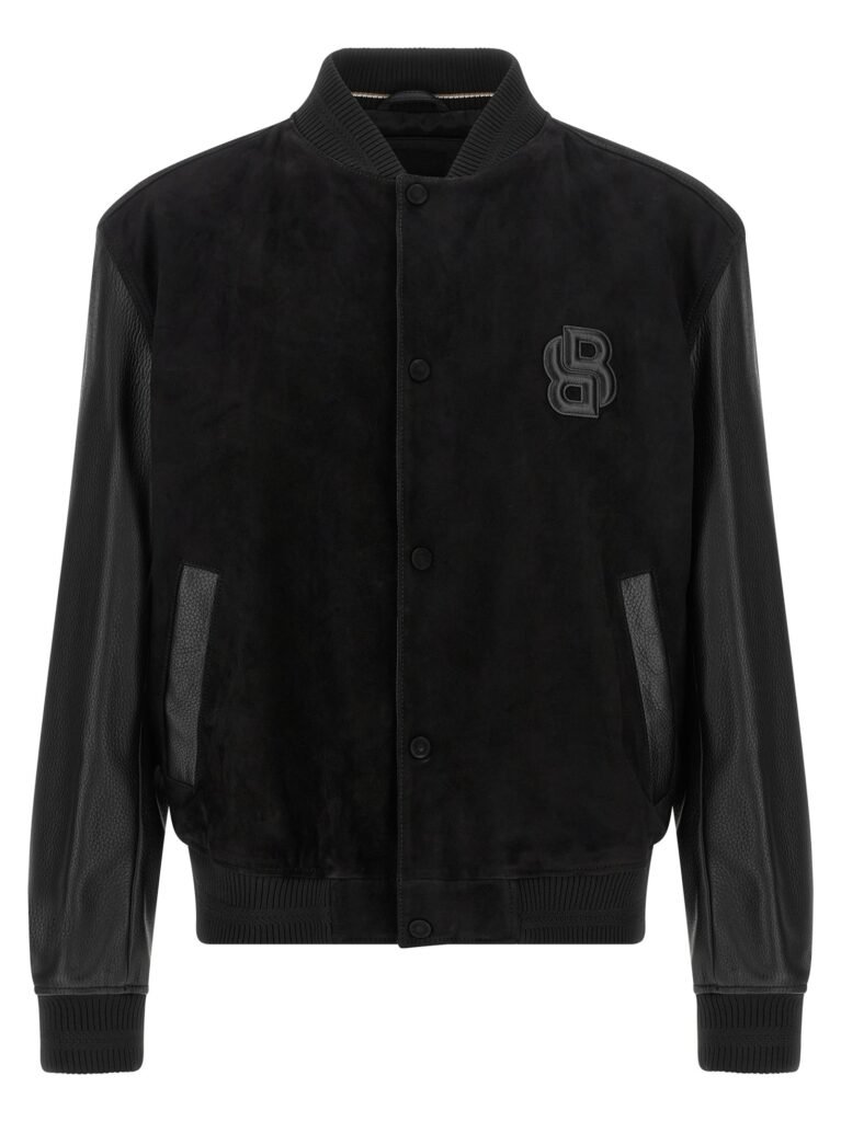 Leather bomber jacket