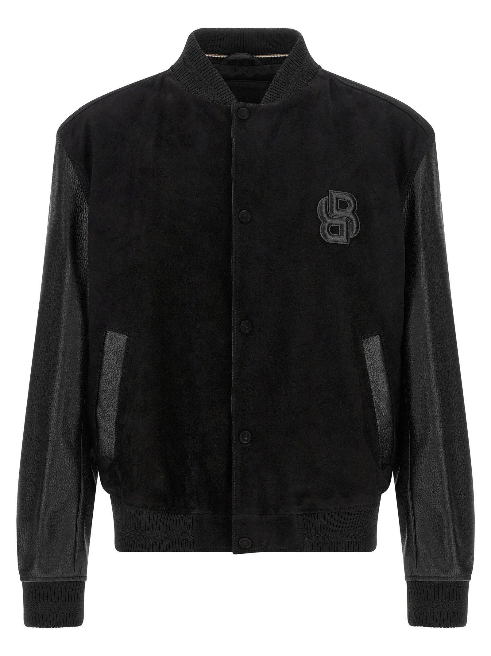 Leather bomber jacket